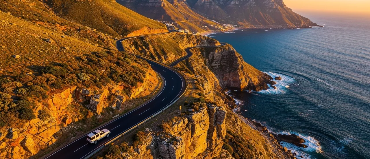 Chapman's Peak Drive at golden hour, Cape Town
